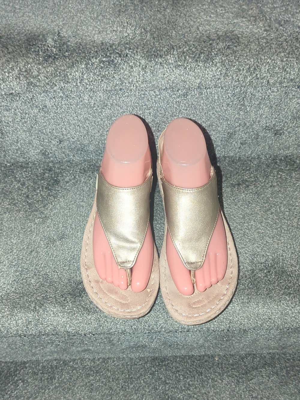 White Mountain Gold Metallic Thong Sandals